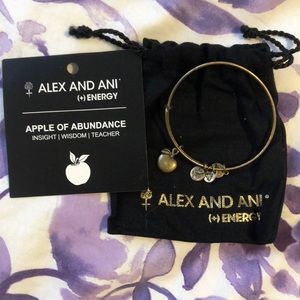 Gold Alex and Ani apple bangle bracelet